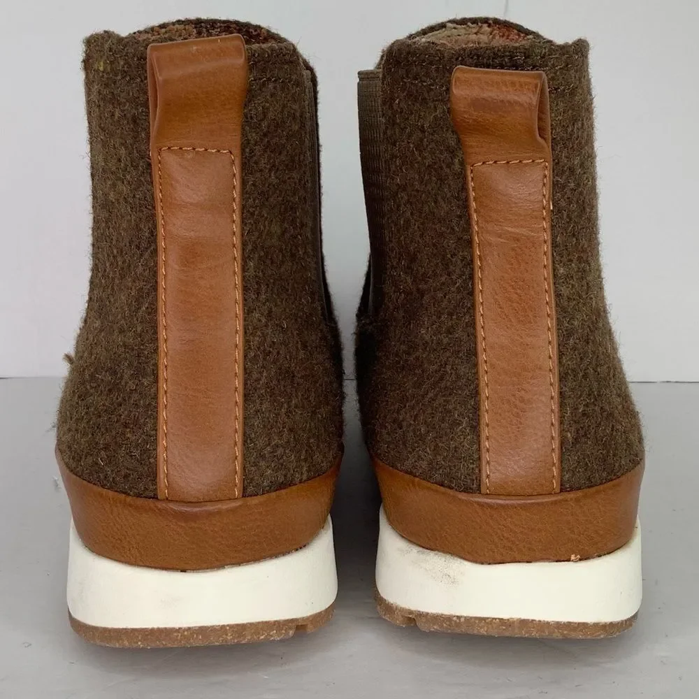 New B.O.C Kara Brown Textile Pull On Women's Chelsea Ankle Booties Sz 8.5M